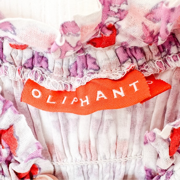 Oliphant Smocked Floral Maxi Cotton Dress Women’s - Size XSmall - Picture 4 of 15